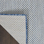 Nourison Home Courtyard Ivory Blue 8' x Square Area Rug - Easy Clean, Non Shedding, Bed Room, Living Room, Dining Room, Kitchen (8' x Square)