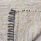SAFAVIEH Vintage Leather Collection Accent Rug - 4' x 6', Silver, Handmade Boho Fringe Leather & Jute, Ideal for High Traffic Areas in Entryway, Living Room, Bedroom (VTL203G)