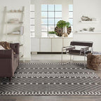 Nourison Home Positano Black 9' x 12' Area Rug - Easy Clean, Non Shedding, Bed Room, Living Room, Dining Room, Kitchen (9' x 12')