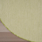 Nourison Home Courtyard Ivory Green 4' x Round Area Rug - Easy Clean, Non Shedding, Bed Room, Living Room, Dining Room, Kitchen (4' x Round)
