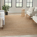 Nourison Home Natural Jute Natural 9' x 12' Area Rug - Easy Clean, Non Shedding, Bed Room, Living Room, Dining Room, Kitchen (9' x 12')