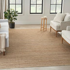 Nourison Home Natural Jute Natural 9' x 12' Area Rug - Easy Clean, Non Shedding, Bed Room, Living Room, Dining Room, Kitchen (9' x 12')
