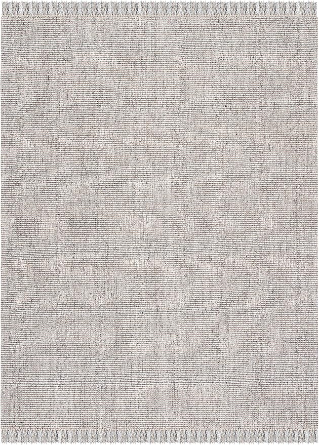 SAFAVIEH Natural Fiber Collection Area Rug - 10' x 14', Grey & Natural, Handmade Woven Fringe Jute, Ideal for High Traffic Areas in Living Room, Bedroom (NF826F)