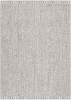 SAFAVIEH Area Rug 8x10 - Natural Fiber Collection - Large - Grey & Natural, Handmade Woven Jute, Fringe Detail, Ideal for Living Room, Bedroom, Dining Space (NF826F)