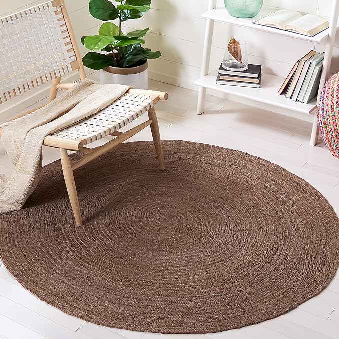 SAFAVIEH Natural Fiber Collection 6' Round Brown NFB901T Handmade Premium Jute Entryway Foyer Living Room Bedroom Kitchen Area Rug