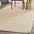 SAFAVIEH Area Rug 3x5 - Natural Fiber Collection - Natural & Grey, Seagrass, Basketweave Pattern with Border (NF114P)