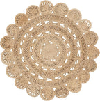 SAFAVIEH Natural Fiber Collection Area Rug - 5' Round, Natural, Handmade Boho Charm Braided Jute, Ideal for High Traffic Areas in Living Room, Bedroom (NF805B)
