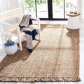 SAFAVIEH Natural Fiber Collection Area Rug - 4' Square, Natural, Handmade Tassel Jute, Ideal for High Traffic Areas in Living Room, Bedroom (NF467A)