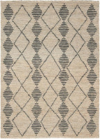 SAFAVIEH Bohemian Collection 5' x 8' Beige / Black BOH703Z Handmade Moroccan Tribal Jute Area Rug