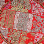 Rajasthani Handmade Colorful Decorative Floor Pillow Cover Meditation Patchwork Patchwork Cushion Seating Accent Boho Chic Indian Handmade Cover ONLY (Red, 32X32 Inches)
