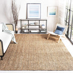 SAFAVIEH Natural Fiber Collection Area Rug - 5' x 7'6", Natural Brown, Handmade Jute, Farmhouse Style, Chunky Textured Thick Pile (NF447A)