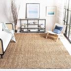 SAFAVIEH Area Rug 10x14 - Natural Fiber Collection - Large - Natural Brown, Handmade Jute, Farmhouse Style, Chunky Textured Thick Pile (NF447A)
