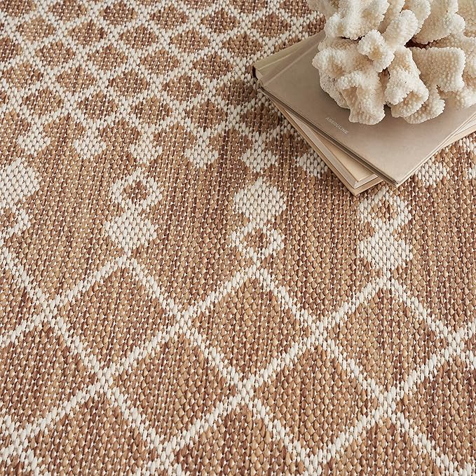 Nourison Home Positano Jute 5' x 7' Area Rug - Easy Clean, Non Shedding, Bed Room, Living Room, Dining Room, Kitchen (5' x 7')