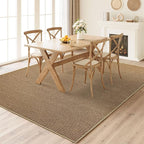 Faux Jute Non-Slip Area Rug, 3x5 Washable Pet-Friendly Floor Mat for Living Room, Bedroom, Entryway, Machine Woven Durable Scratch Resistant Carpet, Brown