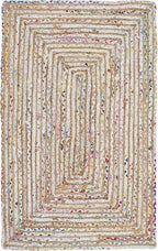 SAFAVIEH Cape Cod Collection Area Rug - 2'3" x 4', Beige & Multi, Handmade Jute & Cotton, Woven Braided Design (CAP202B)