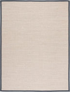 SAFAVIEH Area Rug 11x15 - Natural Fiber Collection - Large - Marble & Dark Grey, Sisal, Woven Design with Border (NF143D)