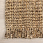 Nuloom Daniela Natural, 4' Square, Handmade, Jute, Tassel, Soft and Textured, High Traffic, Stain Resistant, Easy Clean, Durable Area Rug for Bedroom, Living Room, Dining Space, Foyer, Entryway