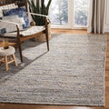 SAFAVIEH Cape Cod Collection Area Rug - 5' x 8', Natural & Blue, Handmade Flat Weave Jute, Ideal for High Traffic Areas in Living Room, Bedroom (CAP250A)