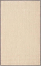 SAFAVIEH Area Rug 6x9 - Natural Fiber Collection - Maize & Grey, Sisal, Woven Design with Border (NF141G)