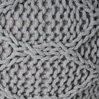 Christopher Knight Home Morven Knitted Round Pouf - Cotton - Gray