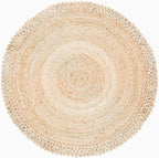 SAFAVIEH Natural Fiber Collection Area Rug - 5' Round, Natural, Handmade Boho Charm Farmhouse Jute, Ideal for High Traffic Areas in Living Room, Bedroom (NF168A)