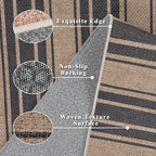 Striped Easy Jute Runner Rug,2x6 Kitchen Runner Rugs for Hallway Non Slip Washable Striped Indoor Outdoor Carpet for Laundry Room Bedroom Entry 6ft