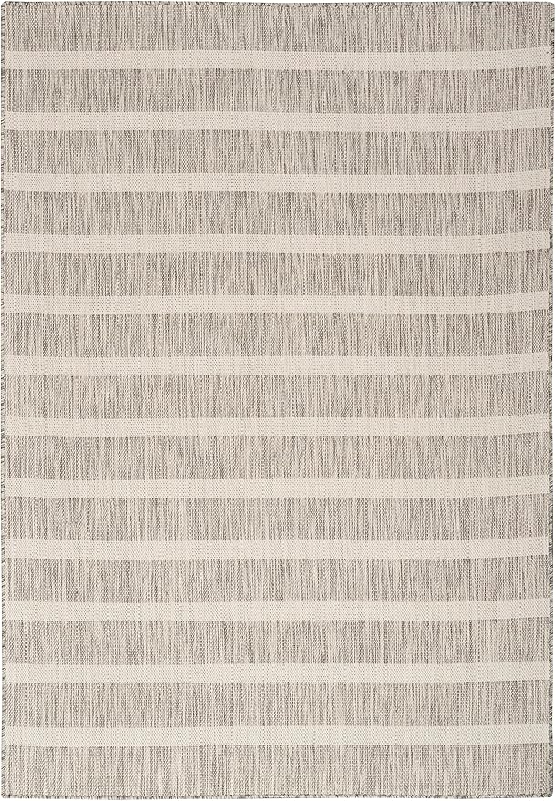 Nourison Home Positano Grey Ivory 5' x 7' Area Rug - Easy Clean, Non Shedding, Bed Room, Living Room, Dining Room, Kitchen (5' x 7')
