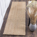 SAFAVIEH Natural Fiber Collection Runner Rug - 2'3" x 11'7", Natural Brown, Handmade Jute, Basketweave Design (NF401A)
