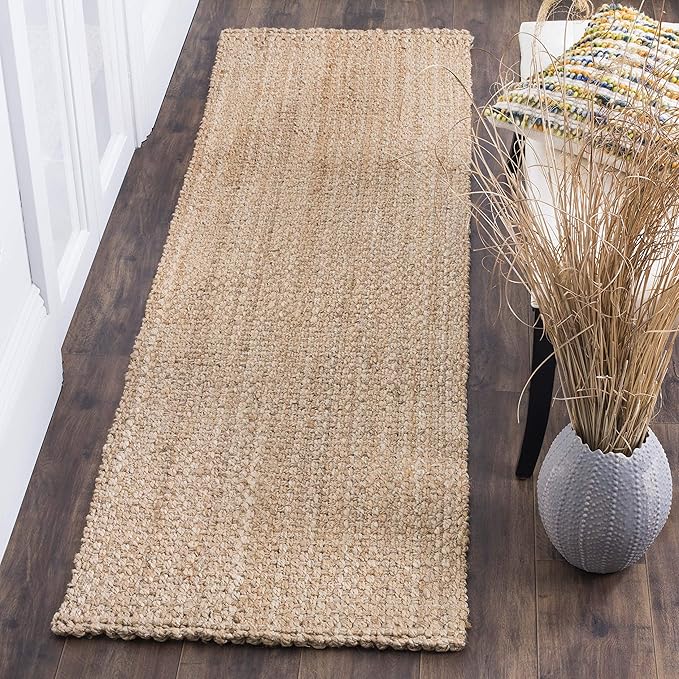 SAFAVIEH Natural Fiber Collection Area Rug - 2' x 3'7", Natural Brown, Handmade Jute, Basketweave Design (NF401A)