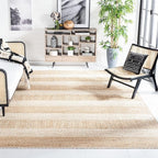 SAFAVIEH Natural Fiber Collection Area Rug - 10' x 14', Natural & Ivory, Handmade Stripe Jute, Ideal for High Traffic Areas in Living Room, Bedroom (NF887A)