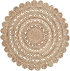 SAFAVIEH Natural Fiber Collection Area Rug - 8' Round, Natural, Handmade Boho Charm Braided Jute, Ideal for High Traffic Areas in Living Room, Bedroom (NF805B)