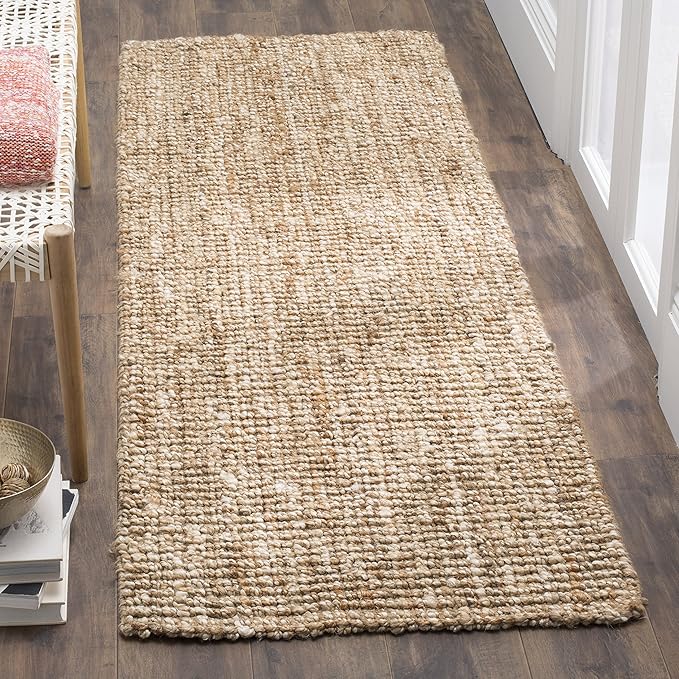 SAFAVIEH Area Rug 2x3 - Natural Fiber Collection - Natural & Ivory, Handmade Jute, Farmhouse Style, Chunky Textured Thick Pile (NF447N)