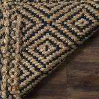 SAFAVIEH Natural Fiber Collection X-Large Area Rug - 11' x 15', Natural & Black, Handmade Jute, Ideal for High Traffic Areas in Living Room, Bedroom (NF181C)