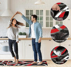 Kitchen Mats for Floor red Kitchen Rugs Modern Abstract Circle Anti Fatigue Kitchen Mats Waterproof Floor Mats Cushioned Non-Skid Standing Mats for Laundry, Office, Set of 2,17.3 x 28+17.3 x 47 Inch