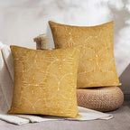 AELS Boho Decorative Textured Throw Pillow Covers 24x24, Organic Modern Mid Century Rainbow Tufted Pillow Case, Farmhouse Rustic Geometric Woven Cushion Case for Bed Couch Sofa, Mustard Yellow