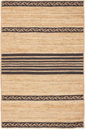 SAFAVIEH Natural Fiber Collection Accent Rug - 4' x 6', Natural & Brown, Handmade Stripe Boho Farmhouse Rustic Braided Jute, Ideal for High Traffic Areas in Entryway, Living Room, Bedroom (NFB262T)