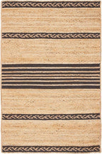 SAFAVIEH Natural Fiber Collection Accent Rug - 3' x 5', Natural & Brown, Handmade Stripe Boho Farmhouse Rustic Braided Jute, Ideal for High Traffic Areas in Entryway, Living Room, Bedroom (NFB262T)