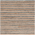 SAFAVIEH Natura Collection Area Rug - 6' Square, Natural & Grey, Rustic Farmhouse Design, Handmade Wool & Jute, Ideal for The Living Room, Bedroom, Dining Room (NAT501F-6SQ)