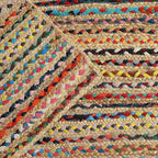 · REDEARTH · Jute Cotton Chindi Area Rug - 4'x6' Rectangular Rug, Handwoven, Non-Shedding, Soft & Durable – Multi Tones for Home Décor in Living Room, Dining Room, Bedroom