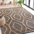 SAFAVIEH Area Rug 6x8 - Natural Fiber Collection - Black & Natural, Flat Weave Jute, Ideal for Living Room, Bedroom, Dining Space (NF378Z)