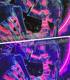 TUGCAY Blacklight Skull Tapestry Glow in the Dark Tapestry Kissing Lovers Tapestries Skeleton Neon Trippy Moon Stars Vertical Posters Wall Hanging Decor for Bedroom Aesthetic – 59.1” x 78.1”