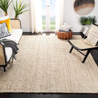 SAFAVIEH Natural Fiber Collection Area Rug - 9' x 12', Ivory, Handmade Farmhouse Jute, Ideal for High Traffic Areas in Living Room, Bedroom (NF730A)