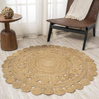 JONATHAN Y Bodhi Jute Hippie Circle Natural 8' Round Indoor Area Rug, Natural-Fibers, Geometric, Easy-Cleaning for Living Room, Bedroom, Kitchen, Pet Friendly, Non-Shedding (RNF104A-8R)