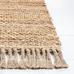 SAFAVIEH Area Rug 8x10 - Natural Fiber Collection - Large - Natural & Light Grey, Handmade Jute, Ideal for Living Room, Bedroom, Dining Space (NF550A)