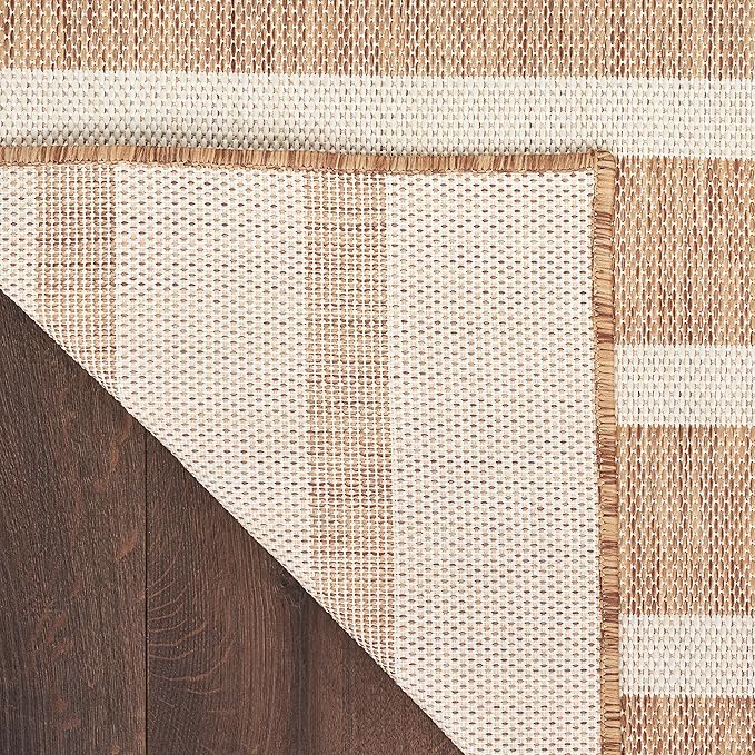 Nourison Home Positano Jute Ivory 2' x 6' Area Rug - Easy Clean, Non Shedding, Bed Room, Living Room, Dining Room, Kitchen (6' Runner)
