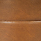Spatial Order Upholstered Faux Leather Round Ottoman (No Lid, Seat Only) | Spatial Order Home Décor | Foot Rest Pouf – Camel Brown