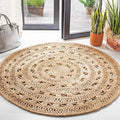 SAFAVIEH Natural Fiber Collection Area Rug - 3' Round, Natural, Handmade Boho Charm Farmhouse Jute, Ideal for High Traffic Areas in Living Room, Bedroom (NF169A)