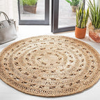 SAFAVIEH Natural Fiber Collection Area Rug - 3' Round, Natural, Handmade Boho Charm Farmhouse Jute, Ideal for High Traffic Areas in Living Room, Bedroom (NF169A)