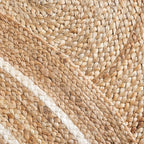 SAFAVIEH Natural Fiber Collection Area Rug - 4' Round, Natural & Ivory, Flat Weave Farmhouse Border Jute Design, Ideal for High Traffic Areas in Living Room, Bedroom (NF812A)