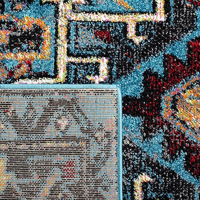 SAFAVIEH Area Rug 4x6 - Vintage Hamadan Collection - Light Blue & Black, Traditional Persian Design, Non-Shedding & Easy to Clean, Ideal for Living Room, Bedroom, Dining Space (VTH211M)
